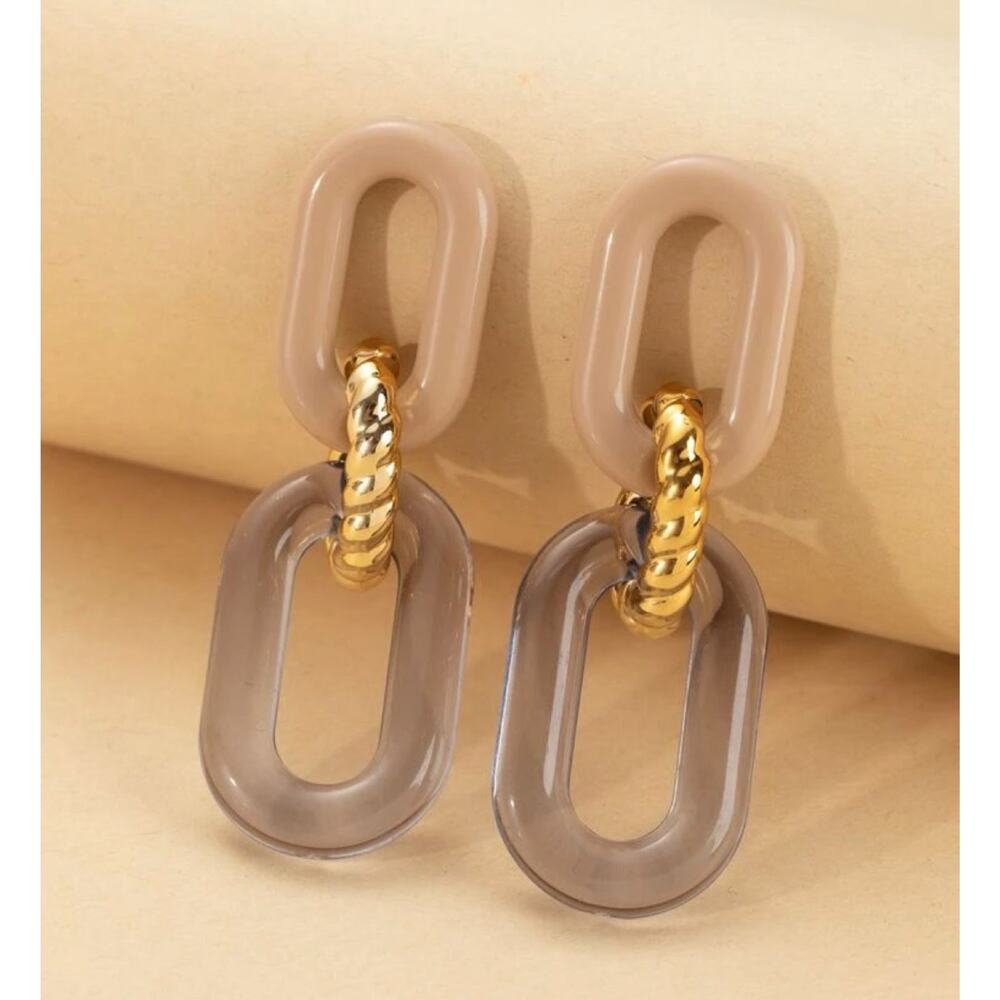 Acrylic Links Drop Earrings